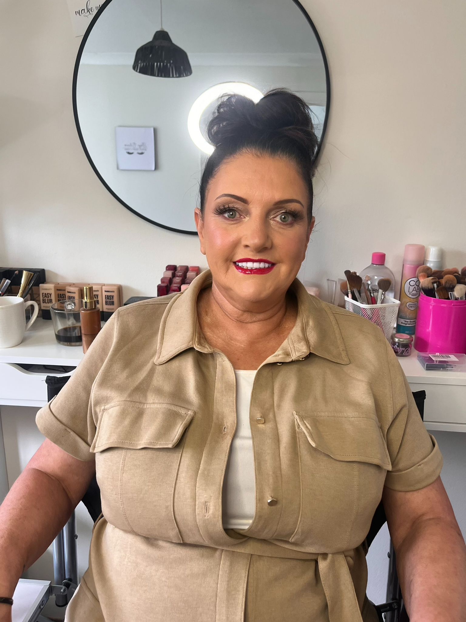 Mother of bride or groom makeup with softly styled hair